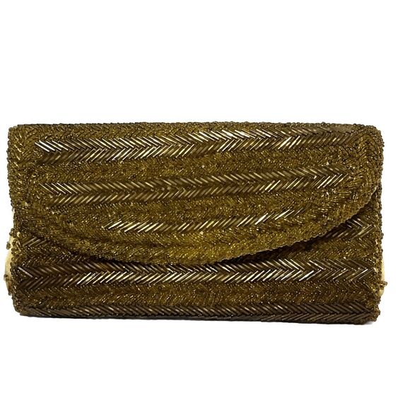 Vintage Star Brand Beaded Clutch Wallet Handbag MCM Glamorous 7.5”x4” - Picture 2 of 8